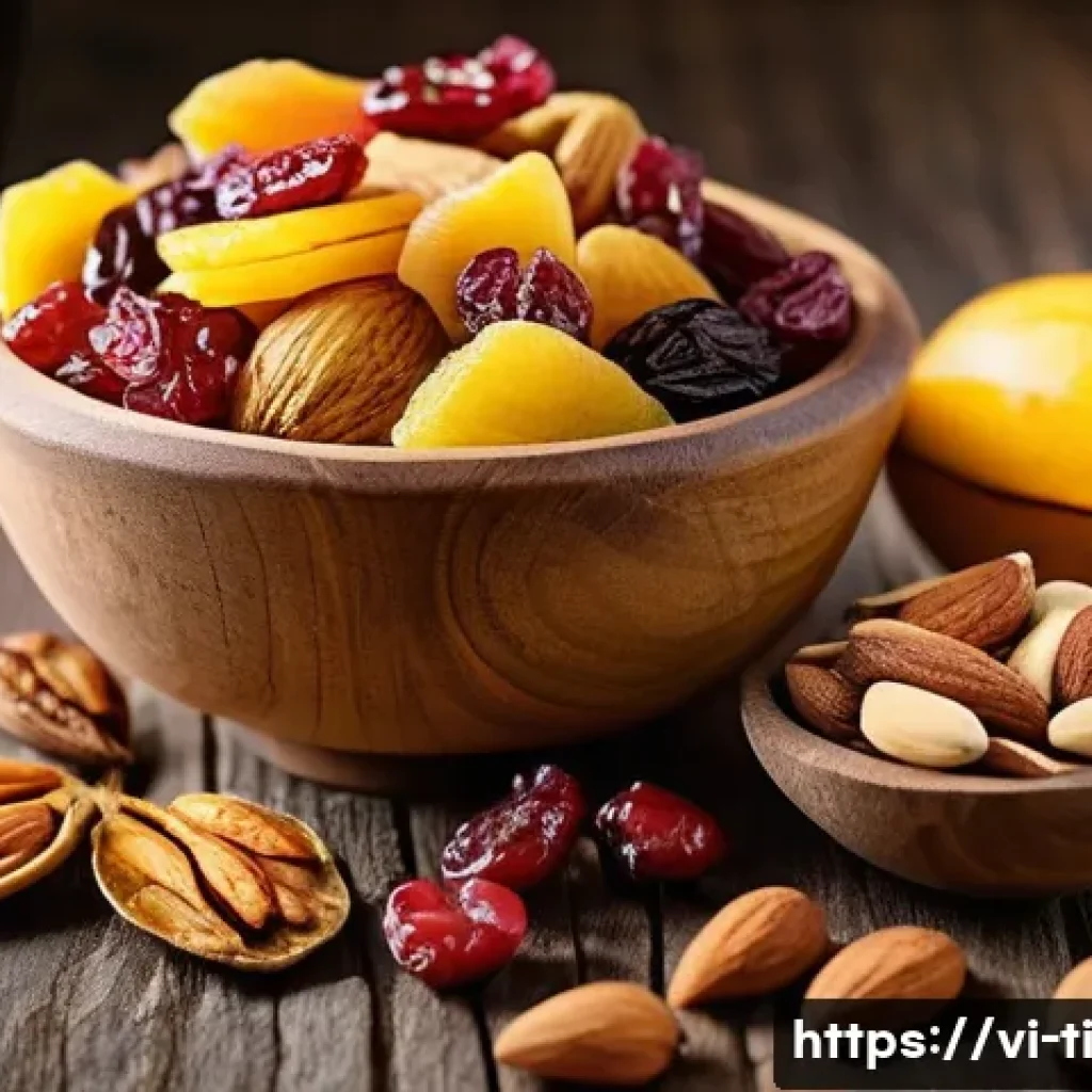 건조 식품의 영양학적 장점 분석 - **Prompt: "A vibrant, high-resolution close-up of an abundant and colorful display of various dried ...