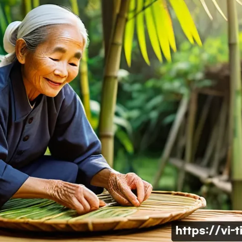 건조 식품 제조의 단계별 실습 가이드 - **Prompt:** A serene, sun-drenched scene in a traditional Vietnamese rural setting. An elderly Vietn...
