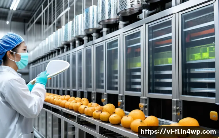 건조 식품의 안전성 및 품질 관리 방안 - A modern food processing factory interior focused on dry food production, showing industrial hygrome...