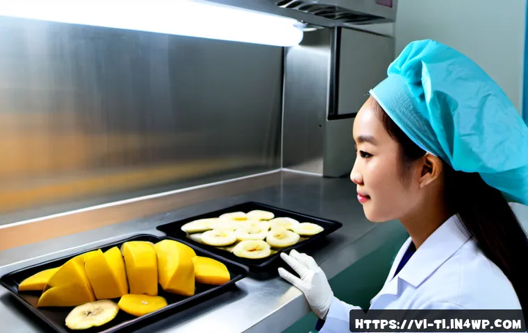 Home 17 건조 식품의 최신 기술적 접근법 - Photorealistic modern food technology laboratory in Vietnam, stainless steel freeze-drying chamber w...